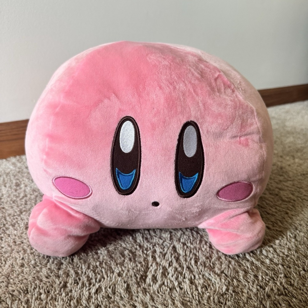Kirby Lying down Super Big 13 inch Plush ~ Nintendo ~ Embroidered Eyes ~ Clean
